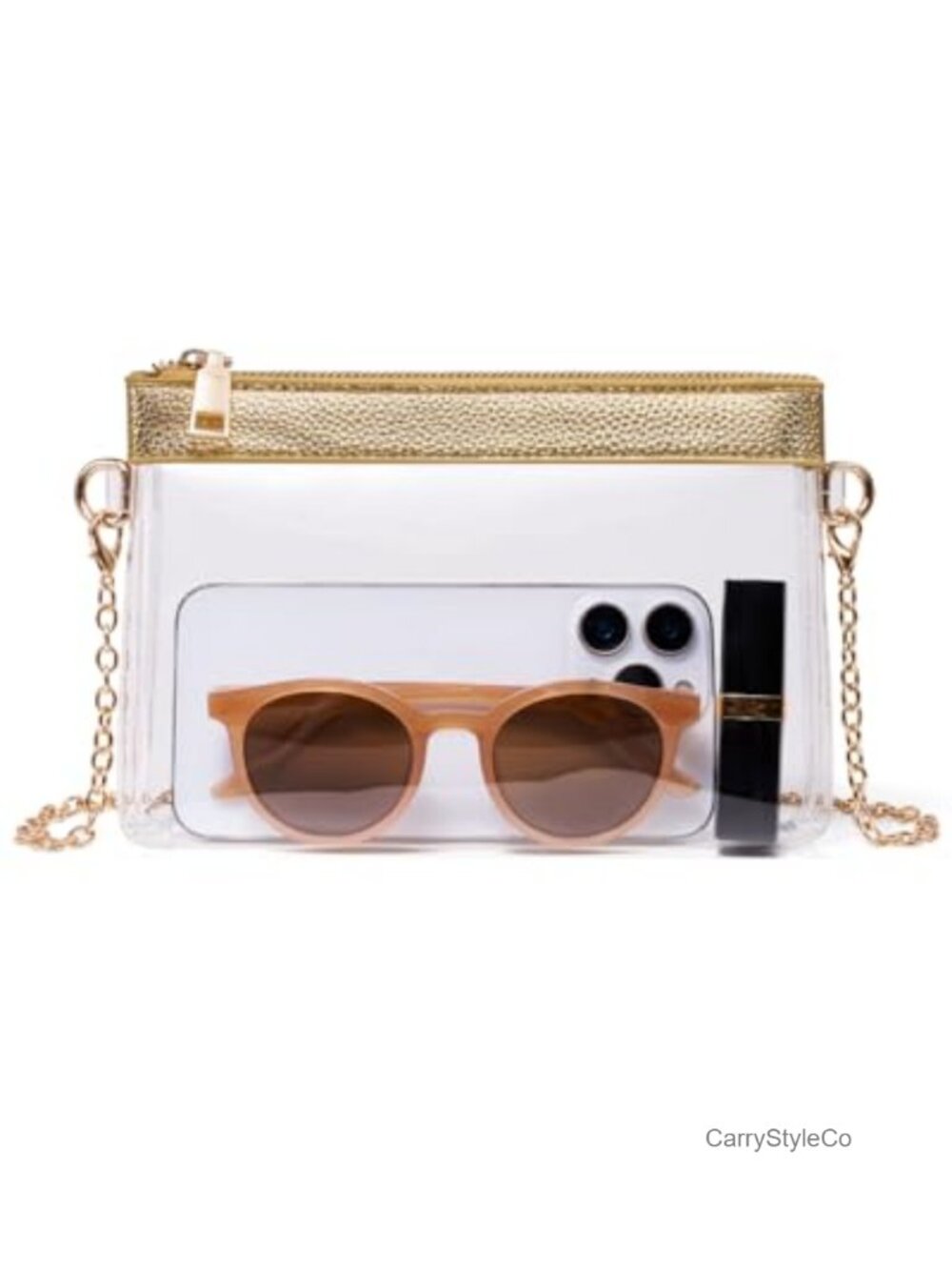 Clear Crossbody Bag Stadium Approved PVC Chain Strap Concert Purse